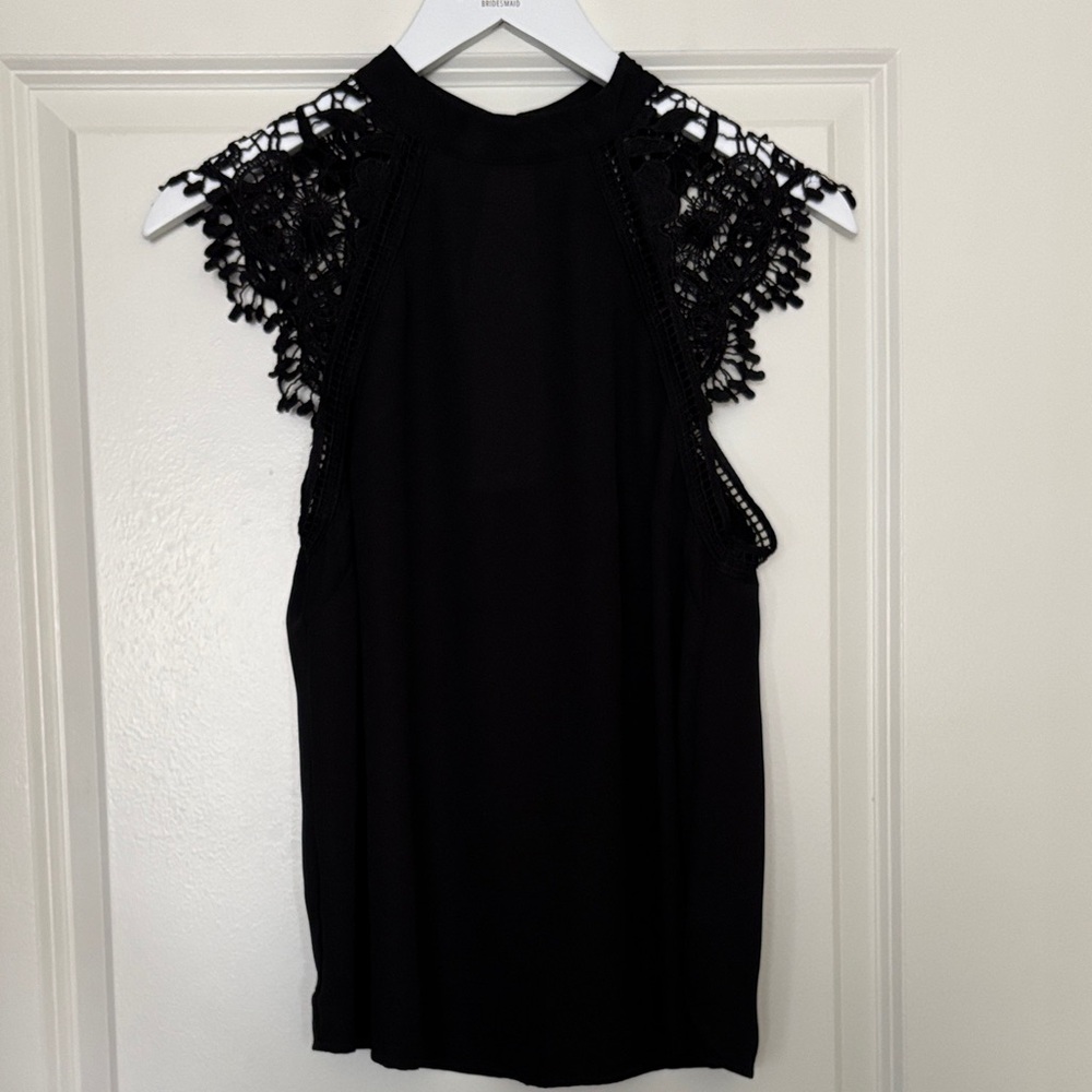 Iris Black Lace Sleeve Women's Top